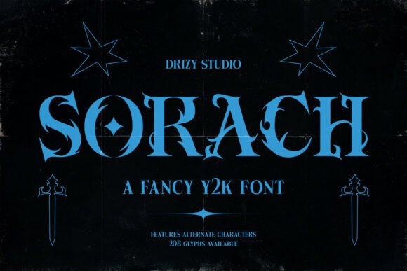 Sorach Font: A Decorative Typeface with Y2K Graffiti Flair